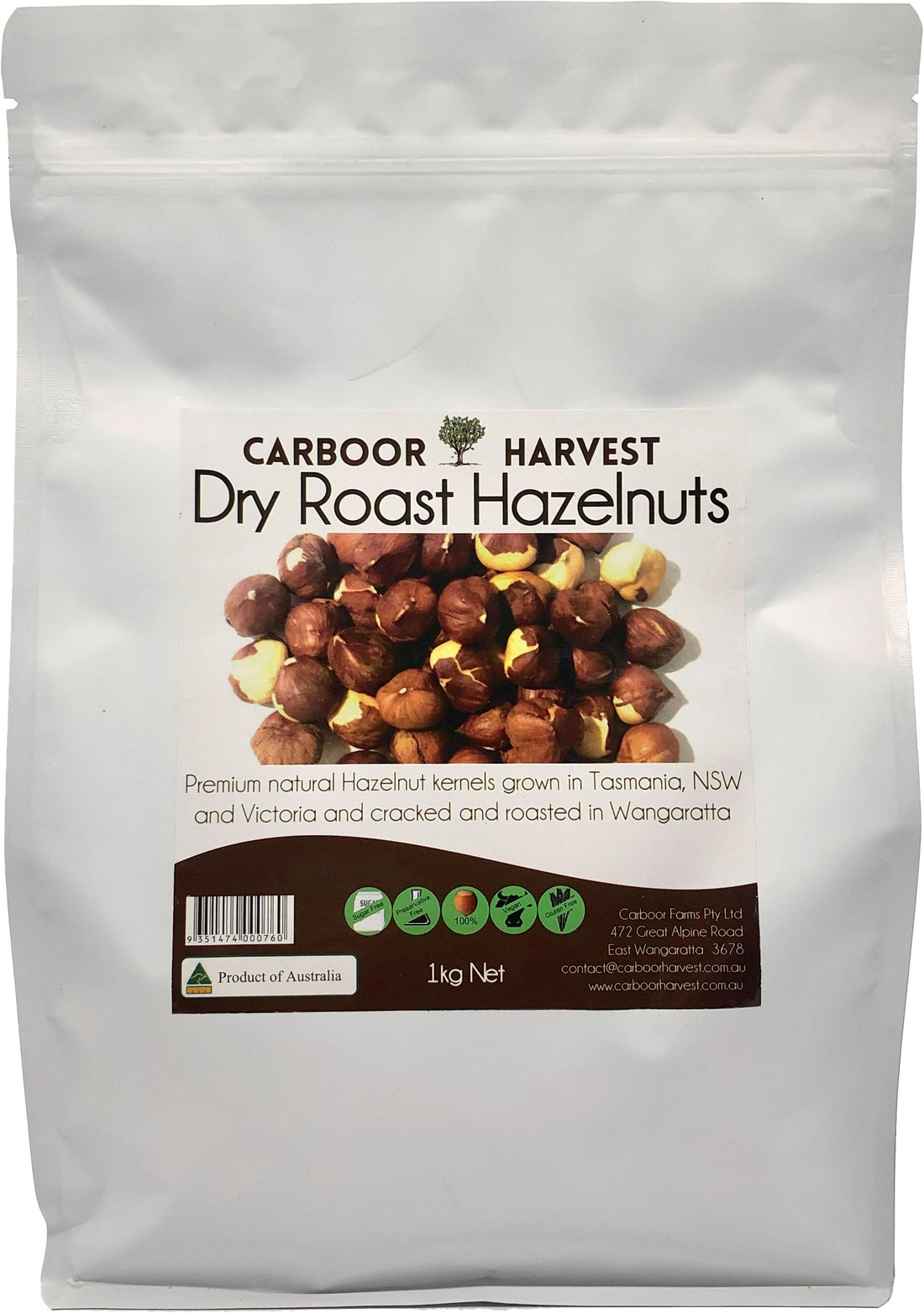 Australian roasted hazelnuts