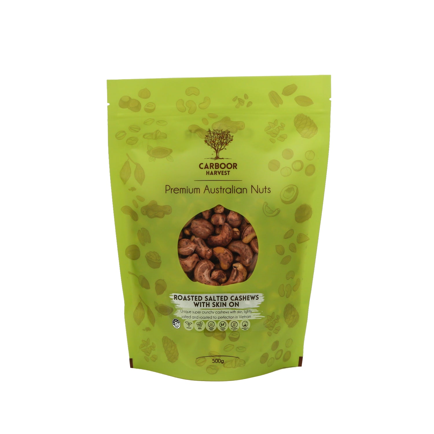 Roasted salted cashews with skin on