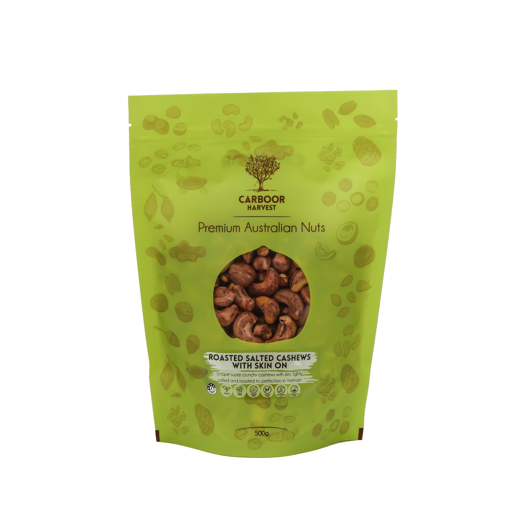 Roasted salted cashews with skin on